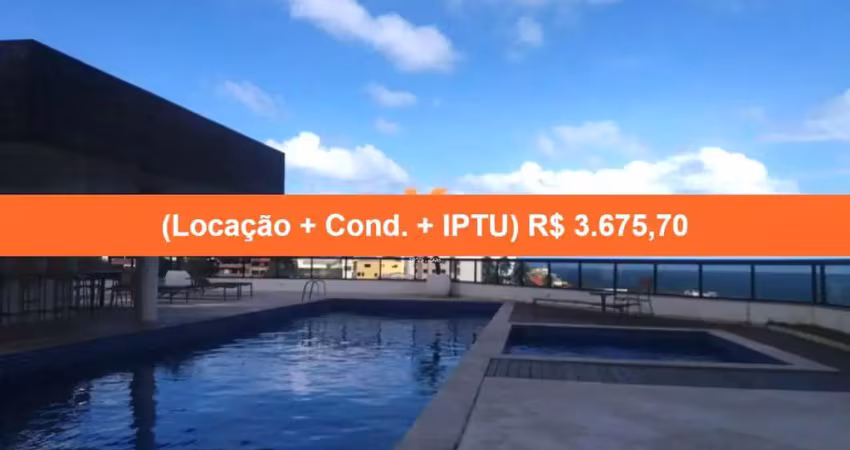 Apartamento para locação no Rio Vermelho, Salvador-BA: 2 quartos, 1 suíte, 1 sala, 1 banheiro, 1 vaga - 64m² de área