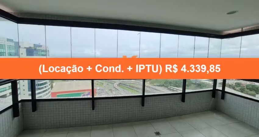 Apartamento para locação em salvador-ba, no bairro patamares: 1 quarto, 2 salas, 2 banheiros, 1 vaga de garagem!