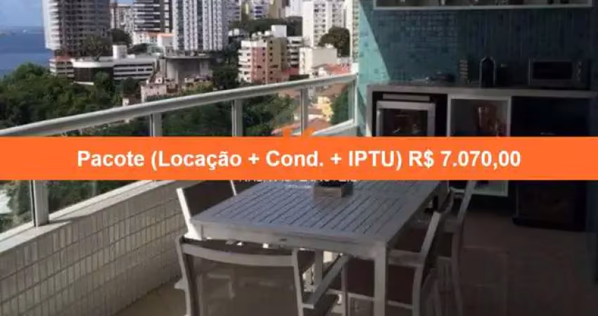 Apartamento para locação na barra, salvador-ba: 1 quarto, 1 sala, 1 banheiro, 1 vaga de garagem, 67m² de área.