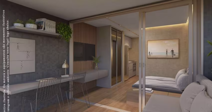 Studio - 23 m² - Varanda - 1 Vaga de Garagem