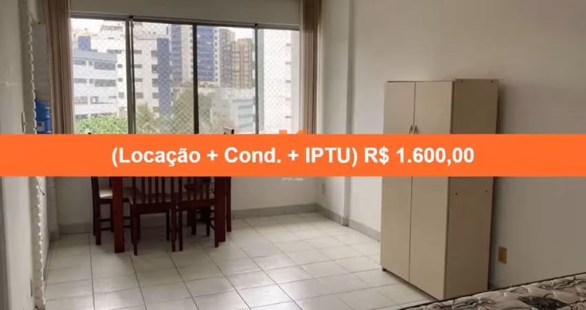Imperdível! apartamento para locação no rio vermelho, salvador-ba: 1 quarto, 1 sala, 1 banheiro, 1 vaga de garagem, 36,00 m².