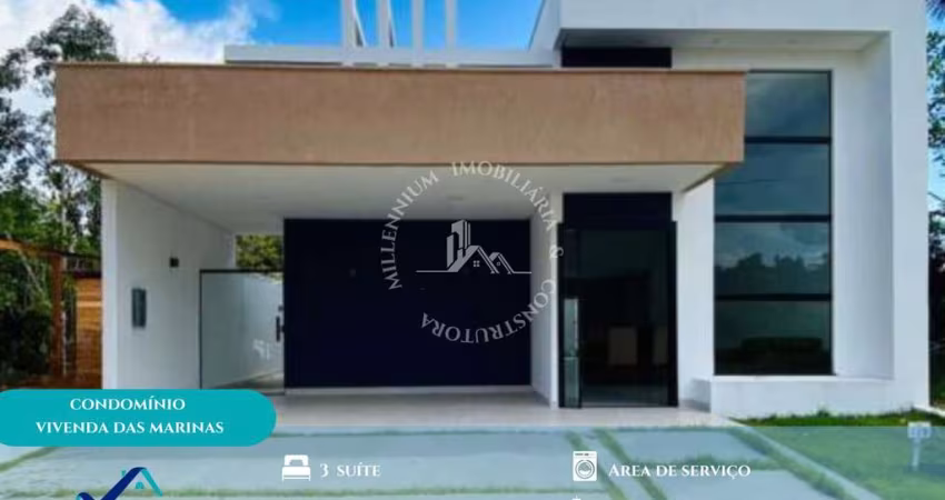 Cond. Vivenda das Marinas - Casa em cond. na  Ponta Negra,  3 suítes,  área construída 160,00 m², Manaus, Am.