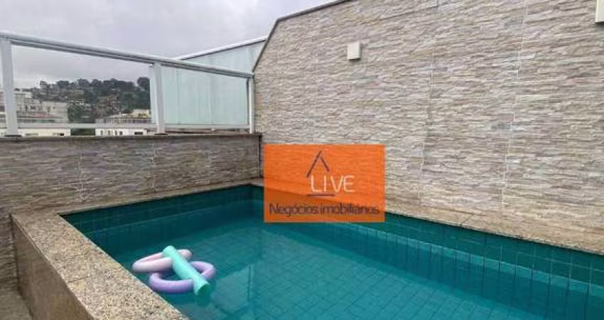 LIVE VENDE: Excelente Cobertura com 2 quartos, piscina, vaga, lazer, 90 m² por R$ 650.000 - Barreto - Niterói/RJ
