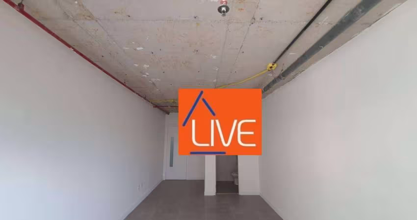 LIVE VENDE: Ótima sala, 26,47m², 1 banheiro, 1 vaga.