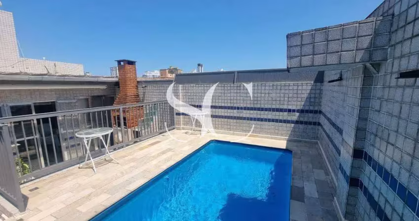 Vende-se çcobertura duplex em santos, no embaré, 2 dorms com piscina, e solarium