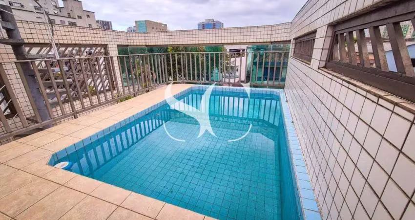 Vende-se casa sobreposta alta com 4 suíres e piscina privativa em santos sp, no bairro do embaré