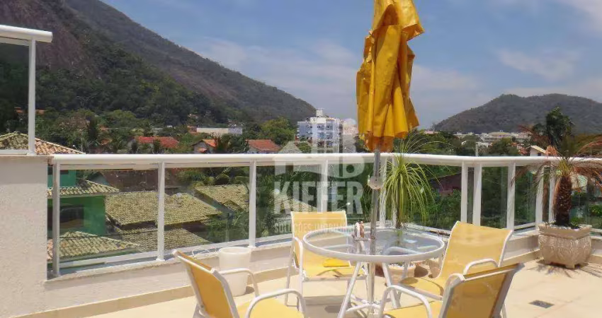 Imobiliária kiffer ferreira anuncia: coberura duplex, 2 banheiros, 2 suítes, 01 quarto, closet, 02 varandas, piscina com aquecimento, vista para a ser