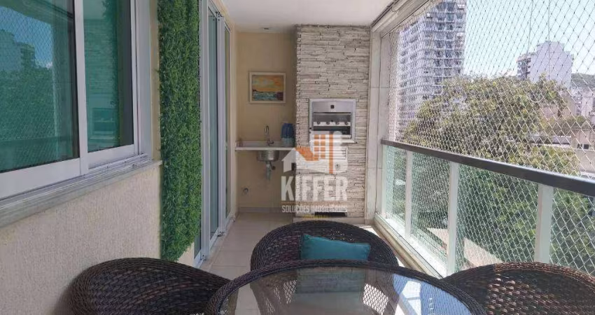 Apartamento com 3 quartos, vranda gourmet, lazer total, 2 vagas de garagem, 123m² por R$ 1.150.000,00 - Icaraí - Niterói/RJ