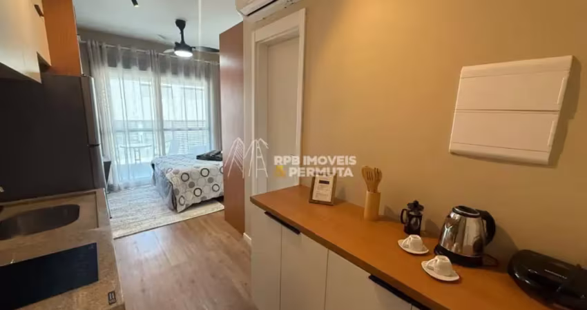Studio residencial mobiliado | 27m² | andar alto | lazer completo | ao lado do metrô