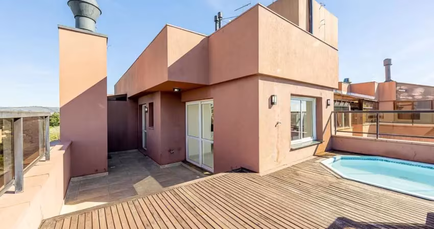 Cobertura com 191m² e 3 dormitórios, 1 suíte, 2 vagas no chácara das pedras