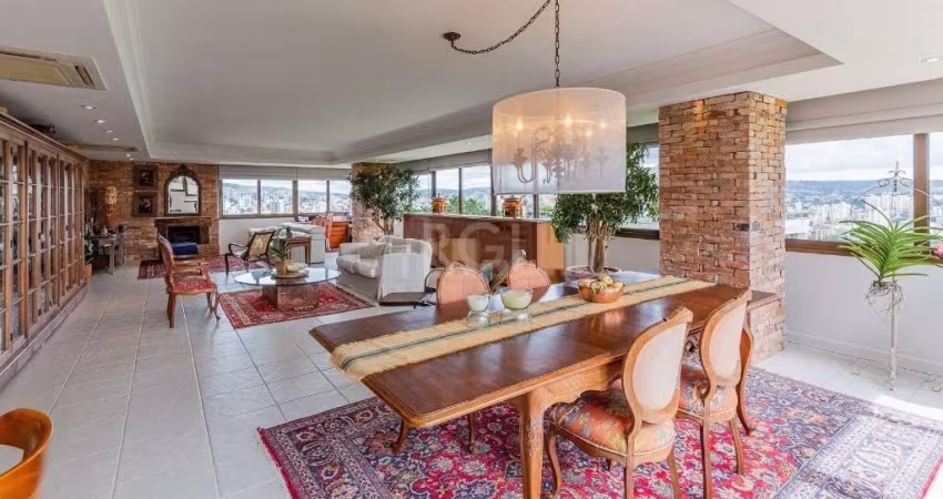 Vende-se apartamento com vista deslumbrante, 3 suítes, vista perene, living amplo em 5 ambientes, lareira, lavabo, copa e cozinha montada, dependência de empregada, banheiro auxiliar, área de serviço 