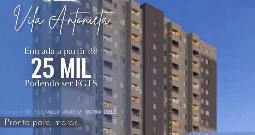 Apartamento para Venda em São Paulo, Vila Antonieta, 2 dormitórios, 1 banheiro, 1 vaga