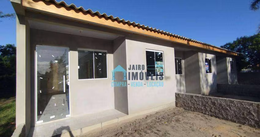 Casa nova, nunca habitada, com 2 dormitórios à venda, R$ 110.000 - Centro - Balneário Pinhal/RS