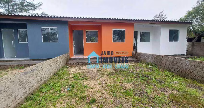 Casa nova, nunca habitada, com 2 dormitórios à venda, r$ 140.000 - centro - balneário pinhal/rs