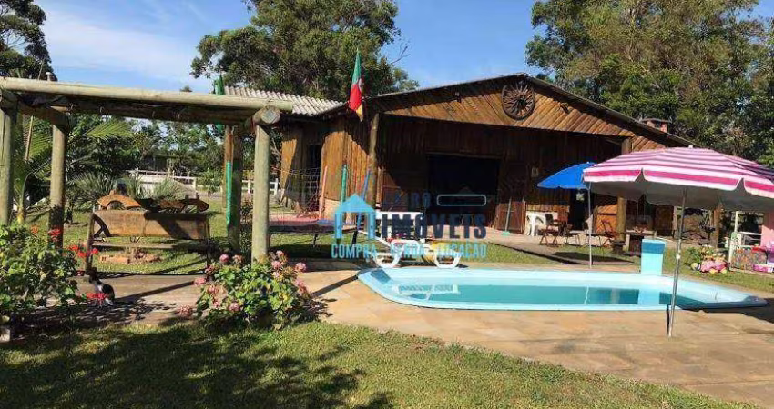 Belíssimo Sítio com duas casas e grande área de lazer, à venda, por R$ 1.250.000 - Rancho Velho - Capivari do Sul/RS