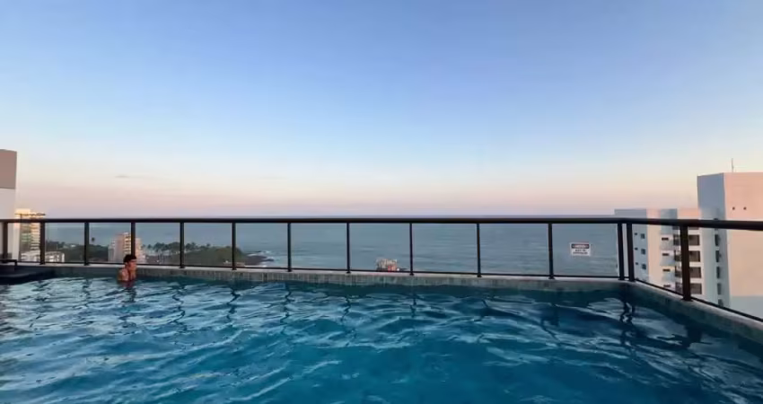 Apartamento 1 quarto com suíte varanda vista mar piscina salão de festa à venda na barra