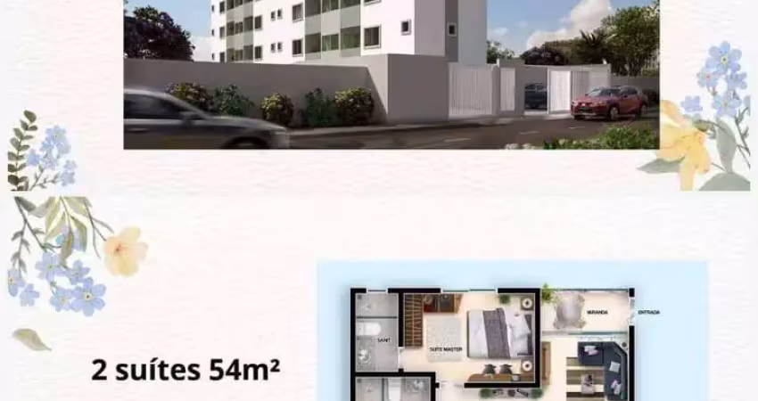 Apartamento com 2 suítes a venda, 54 m² - caji - lauro de freitas/ba