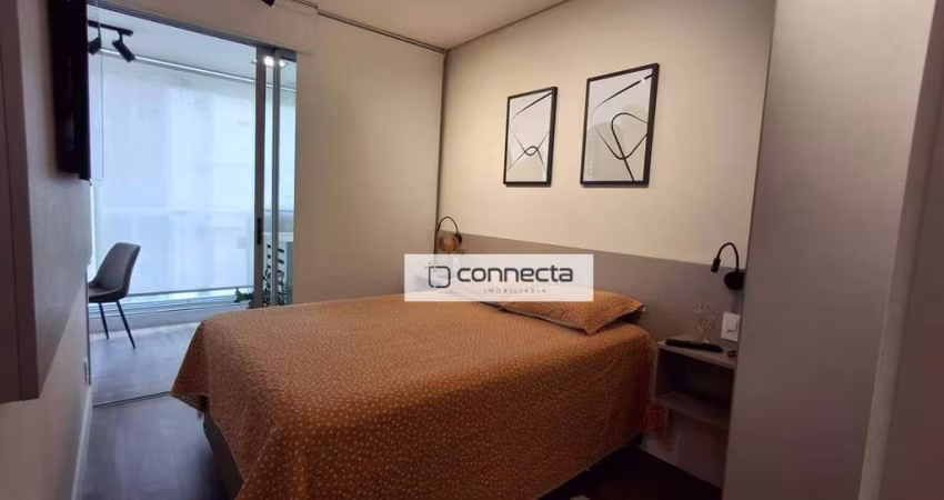 Studio mobiliado no Centro de Guarulhos, 39 m², 01 vaga de garagem privativa.
