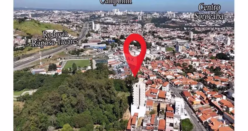 Apartamento novo com 68 m2, 2 quartos, sendo 1 suíte, sacadas, 2 vagas, Jardim Rosália Alcoléa, Sorocaba/SP- vista área verde