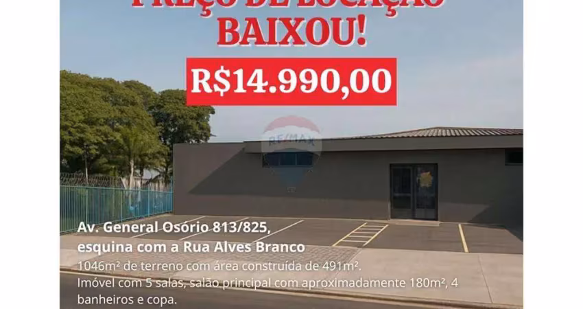 Imóvel para locação avenida general osório 813/825  - 1046 m2 área construída 491 m2