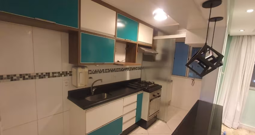 Apartamento no Parque São Vicente com 59m², 2 dormitórios, sala, cozinha americana, área de serviço, 1 vaga de garagem.