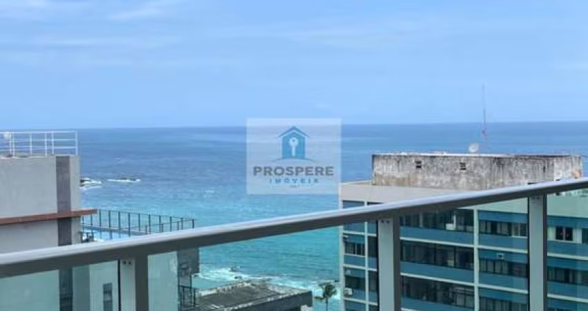 Apartamento na Barra, VISTA MAR, MOBILIADO, 1 quarto, 1 sala, 1 vaga de garagem, varanda.