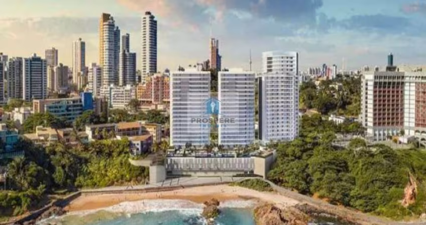 Apartamento no Beach Class Ondina, 2 quartos sendo 1 suíte, varanda e 1 vaga de garagem