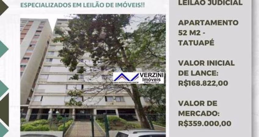 Leilão Judicial. Apartamento com 2 dormitórios à venda, 52 m² por R$ 168.822 - Tatuapé - São Paulo/SP