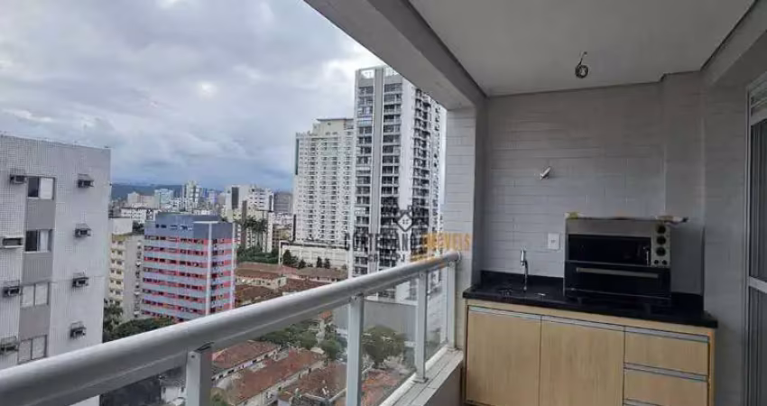 Lindo apartamento com 1 dormitório/lazer completo/ varanda gourmet à venda, 54 m² por r$ 680.000 - boqueirão - santos