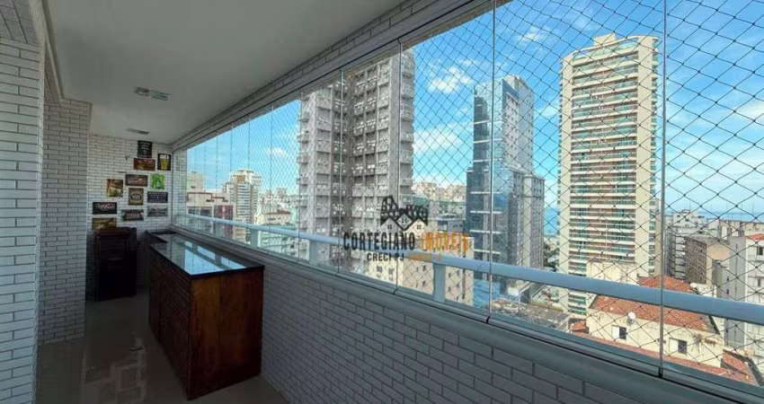Apartamento com 3 dormitórios para alugar, 145 m² por R$ 9.810,00/mês - Pompéia - Santos/SP
