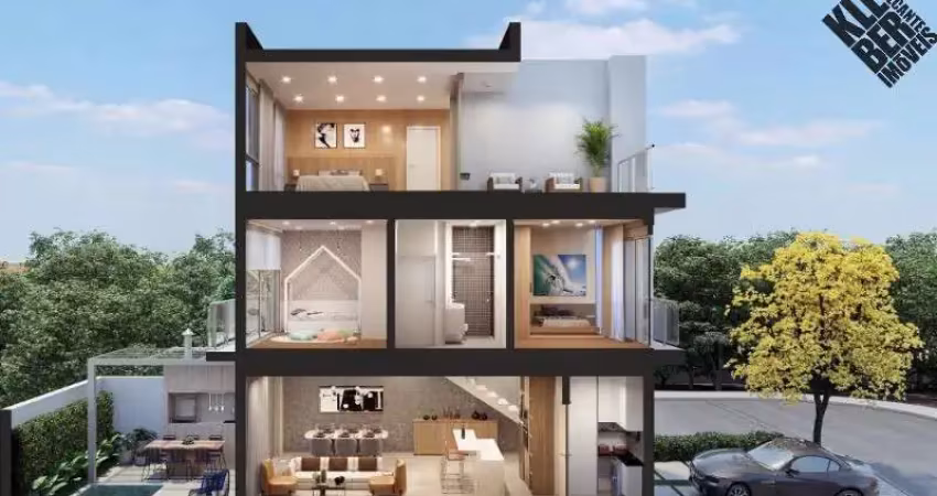 Venha morar na tranquilidade de um Condominio fechado na Granja Viana, casa triplex com 168m² e infra estrutura de clube! Poupança facilitada