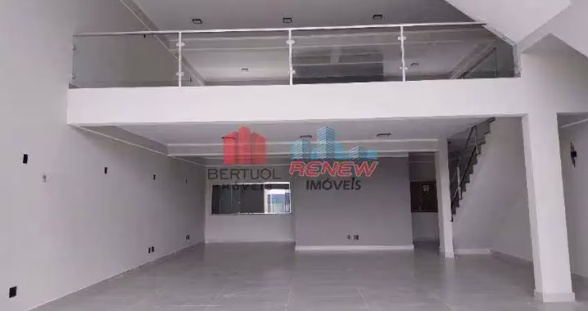 Salão comercial de 300 m² para locação em valinhos – parque nova suíça
