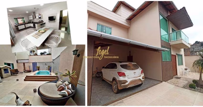 Guaruá JF - Casa 5/4 (1 /4 Piso Inf / 4/4 Piso Sup) - Piscina - Amplo Espaço Gourmet - Excel Cozinha Planejada - 7 Vagas