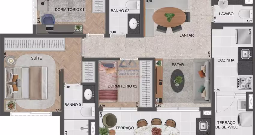 Apartamento com 3 quartos à venda na Vila Monte Alegre, São Paulo 