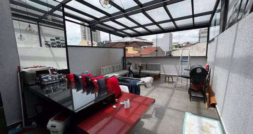 Cobertura para venda em santo andré, campestre, 1 dormitório, 1 suíte, 2 banheiros, 1 vaga