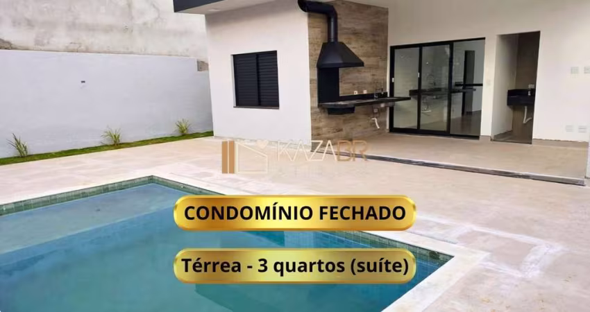 Casa térrea à venda, condomínio fechado,  3 dormitórios (1 suíte), piscina, 143m² - $1.200.000 – Serras de Atibaia II