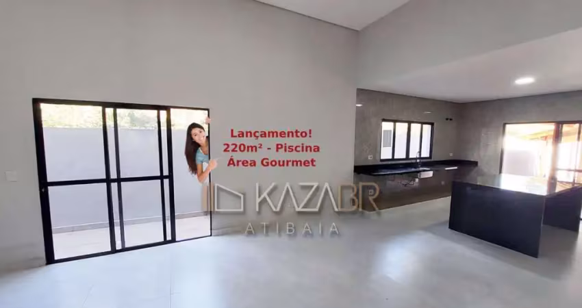 Casa à venda, 3 suítes, área gourmet, piscina, 220m² - $1.190.000 – jd. paulista – atibaia/sp