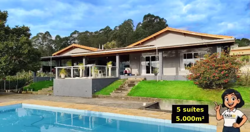 Chácara à venda, 5 suítes, piscina, 5.000m² - $1.800.000 – recanto dos palmares – atibaia/sp
