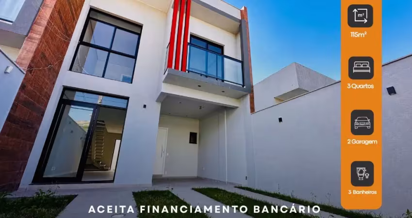Casa para venda nova pronta para morar com 3 quartos sendo 1, 2 vagas bairro  são joão - itajaí - sc