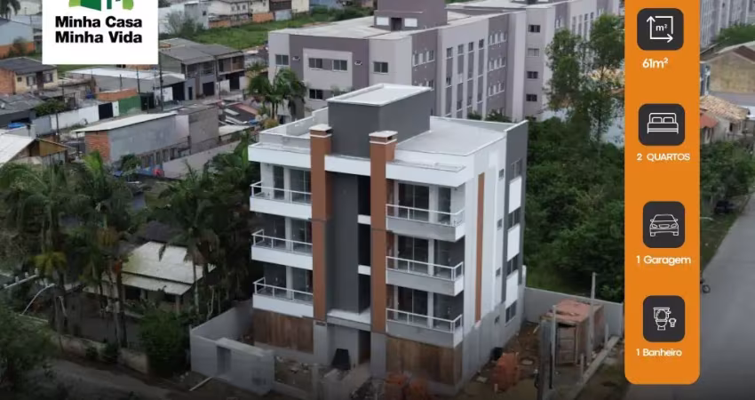 Apartamento  para venda minha casa minha vida  tem 61 metros quadrados com 2 quartos bairro  murta - itajaí - sc