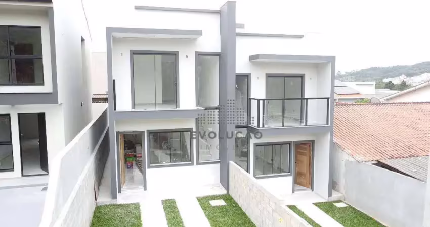 Sobrado novo 02 suítes + lavabo, 87 m² - jardim botânico, são josé sc