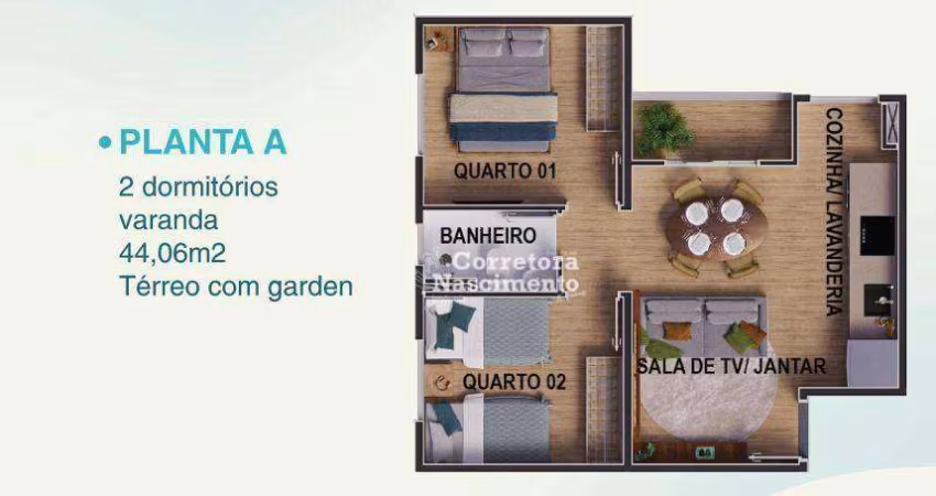 Apartamento com 2 dormitórios à venda, 44 m² por R$ 273.500,00 - Terras de Santa Helena - Jacareí/SP