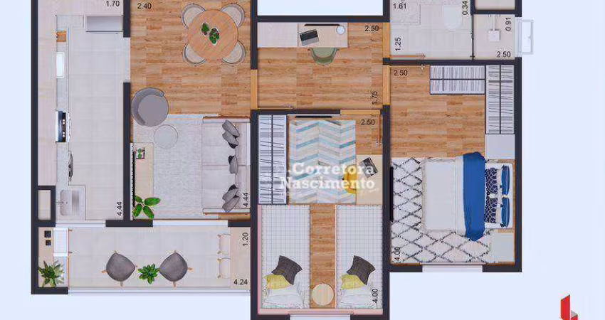 Apartamento com 2 dormitórios à venda, 57 m² por R$ 299.800,00 - Jardim Santa Maria - Jacareí/SP