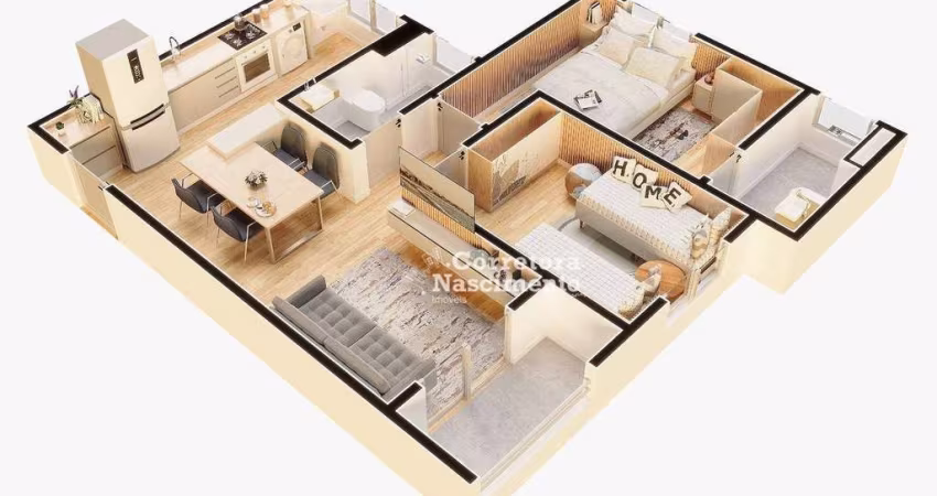 Apartamento com 2 dormitórios à venda, 52 m² por R$ 328.300,00 - Jardim Marcondes - Jacareí/SP