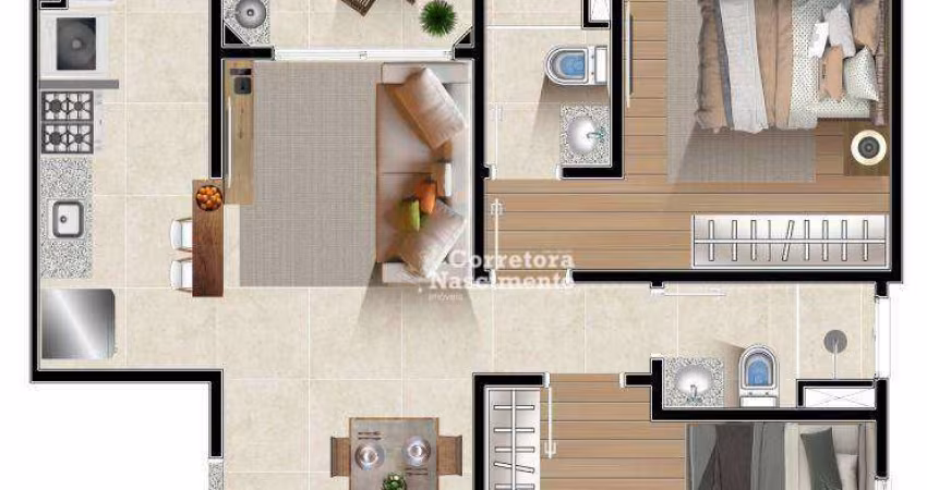 Apartamento com 2 dormitórios à venda, 58 m² por R$ 347.720,00 - Centro - Jacareí/SP