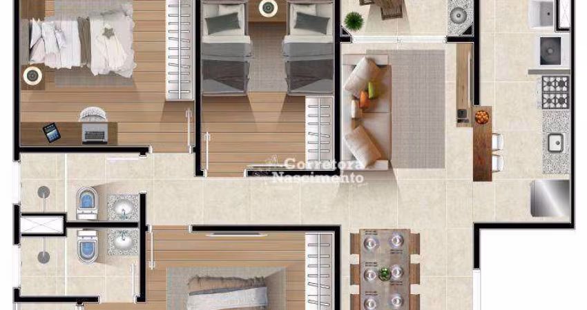 Apartamento com 3 dormitórios à venda, 74 m² por R$ 415.532,00 - Centro - Jacareí/SP