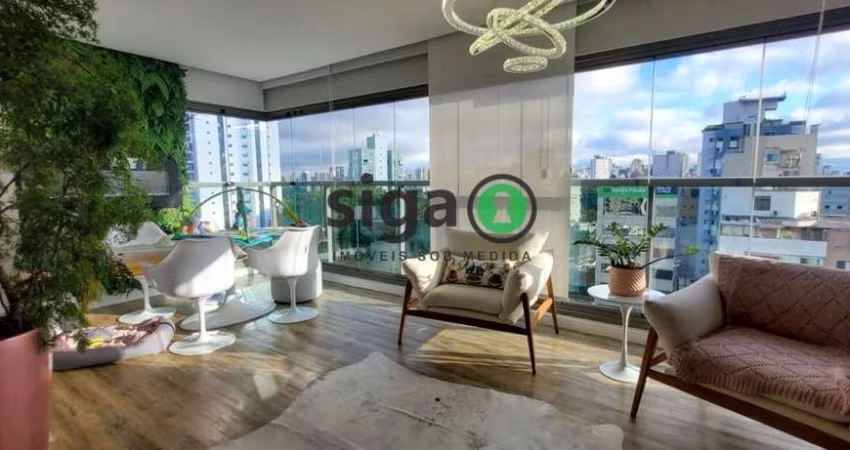 Prédio novo com 3 dorm, sendo 1 suíte, 2 vagas, varanda gourmet com churrasqueira  na Vila Olímpia