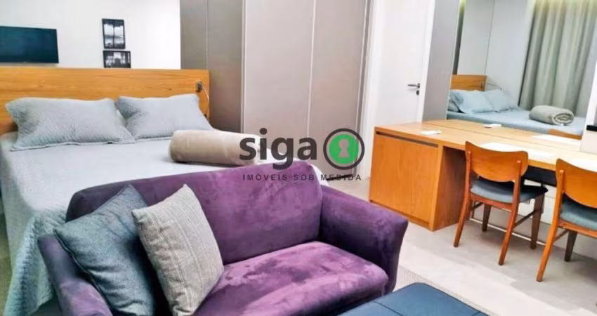 À venda apartamento mobiliado de 1 dormitório com 1 vaga de garagem no Brooklin