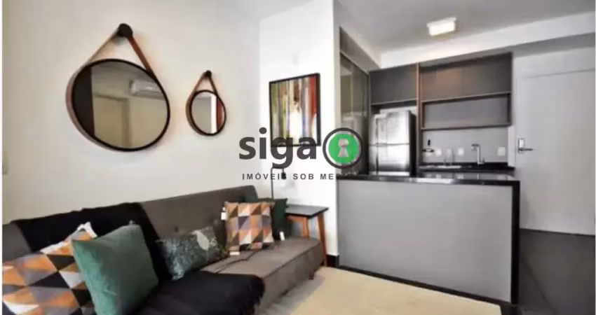 Studio charmoso  com 1 quarto,  1 vaga,  em pinheiros para locaçâo e mobiliado
