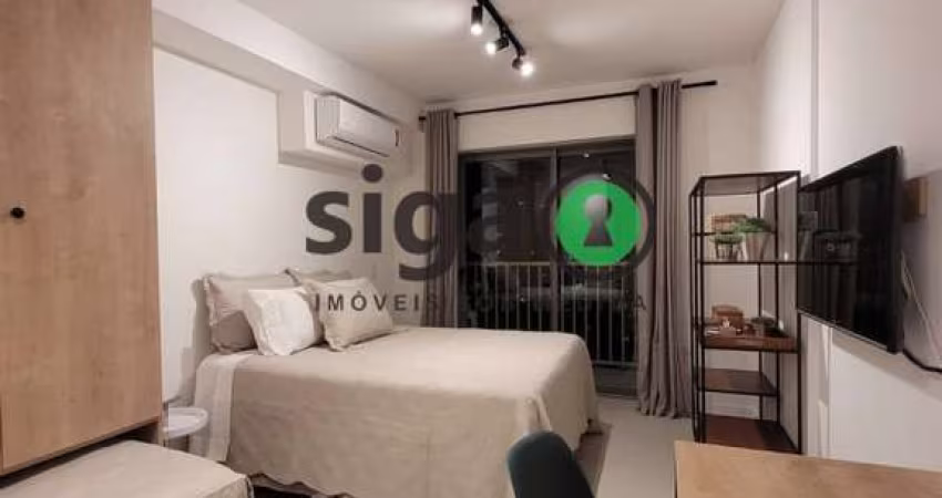 Studio para locação com 27m², 1 quarto, sem vaga , MOBILIADO em Pinheiros